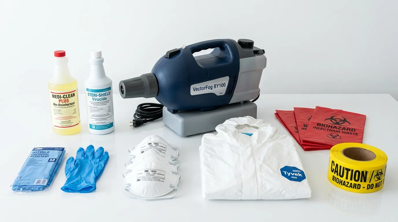 Professional biohazard remediation crew working in Monaca