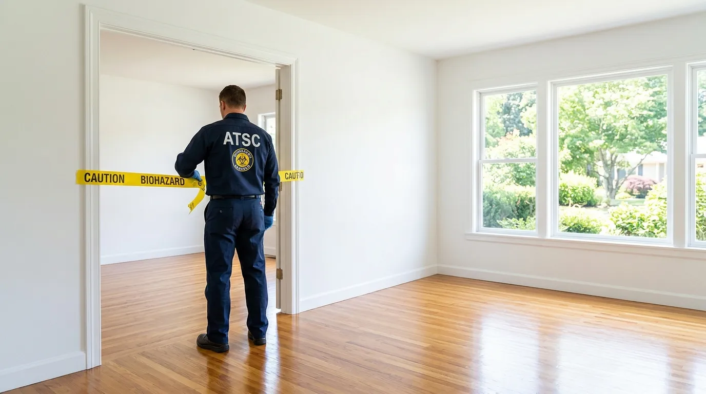 Certified biohazard cleanup crew performing Trauma Scene Cleanup in Monaca